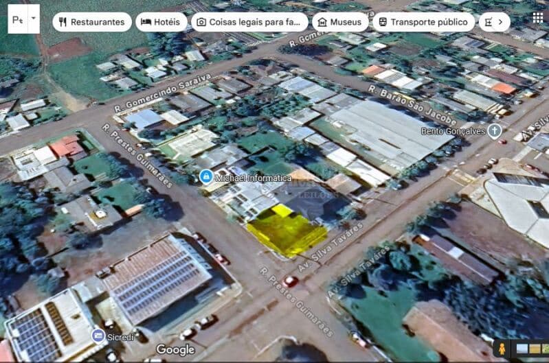 Foto 4 de 4: Terreno em leilão em Saldanha Marinho - RS — LOTE 001-2 50% de terreno na Av. Silva Tavares, esquina com a Rua Saldanha da Gama, Saldanha Marinho