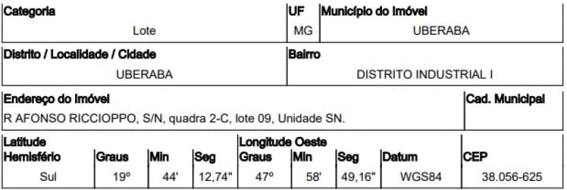 Terreno em leilão em Uberaba - MG — LOTE 151 TERRENO EM UBERABA/MG - DESCONTO DE 36,26% DO VALOR DE AVALIAÇÃO