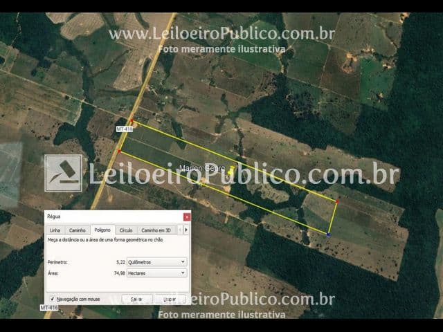 Foto 3 de 12: Terreno em leilão em Paranaíta - MT — PARANAÍTA (MT): TERRENO 75,00 ha