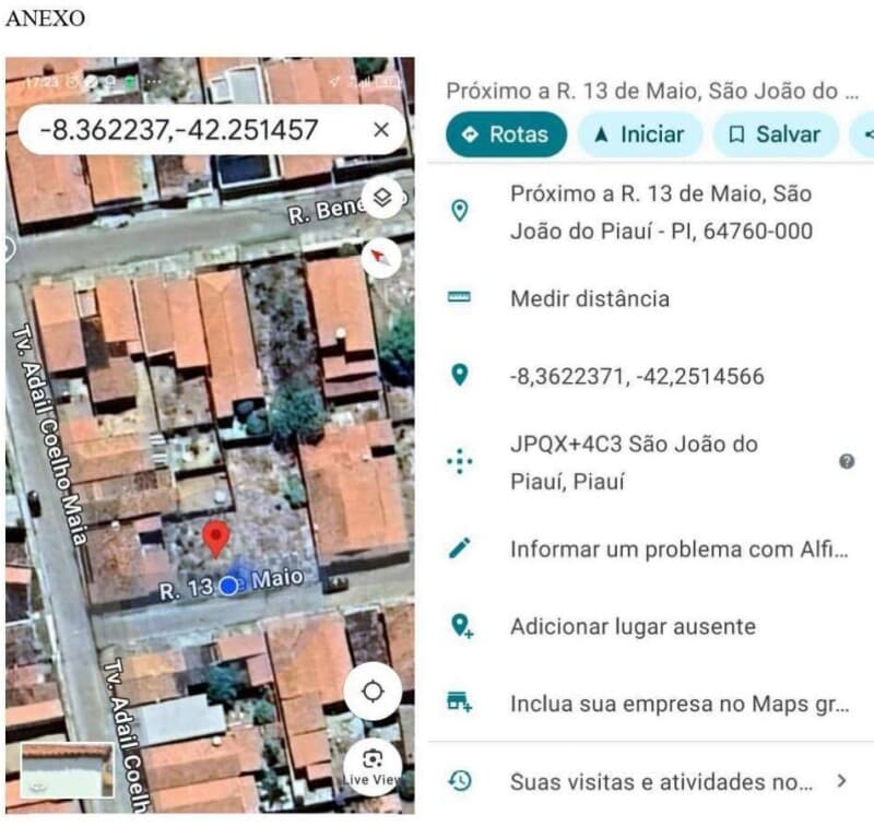 Terreno em leilão em São João Do Piauí - PI, bairro Centro — LOTE 001 TERRENO