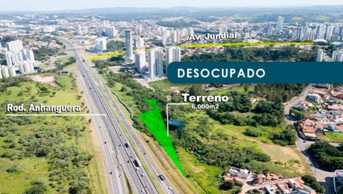 Foto 1 de 7: Terreno em leilão em Jundiaí - SP — Área de 6.685 m² (na Via Anhanguera) - Jundiaí - SP