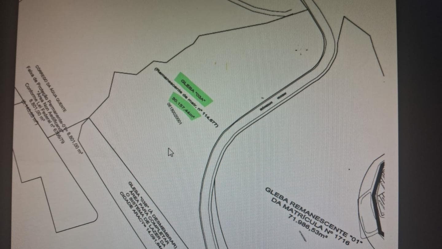 Foto 9 de 10: Terreno em leilão em São Carlos - SP, bairro Água Quente — Área de Terras de 30.157,44 m2 OU 3.015744 ha, situado Avenida Iintegração, Gleba 3-A, Água Quente, Vila  Monteiro, São  Carlos/SP.