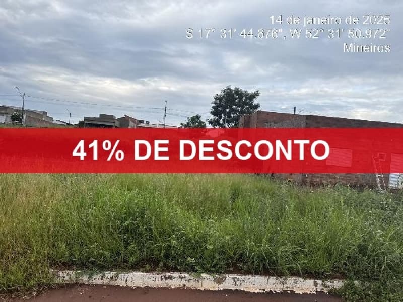 Foto 1 de 2: Terreno em leilão em Mineiros - GO — LOTE 082 41% DE DESCONTO - TERRENO - MINEIROS/ GO