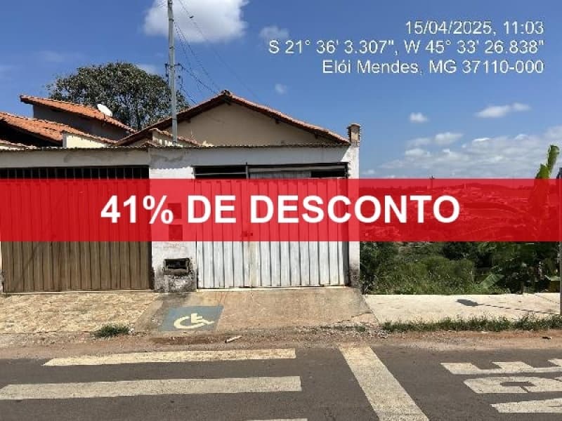 Foto 1 de 2: Casa em leilão em Elói Mendes - MG — LOTE 134 41% DE DESCONTO - CASA - ELOI MENDES/ MG