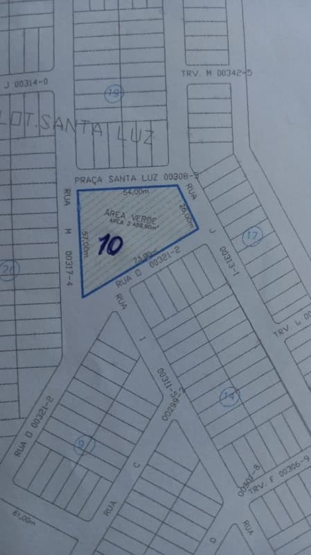 Foto 5 de 6: Terreno em leilão em Jequié - BA — LOTE 010 LOTEAMENTO SANTA LUZ, JEQUIÉ – BA - MATRÍCULA Nº: 64.970, LIVRO 2 - ÁREA TOTAL: 2.489,90m²