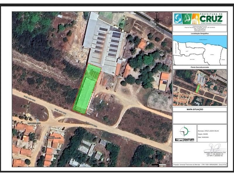 Terreno em leilão em Cruz - CE — LOTE 027 IMÓVEL NA CIDADE DE CRUZ COM UMA ÁREA TOTAL DE 1.312.09 m²