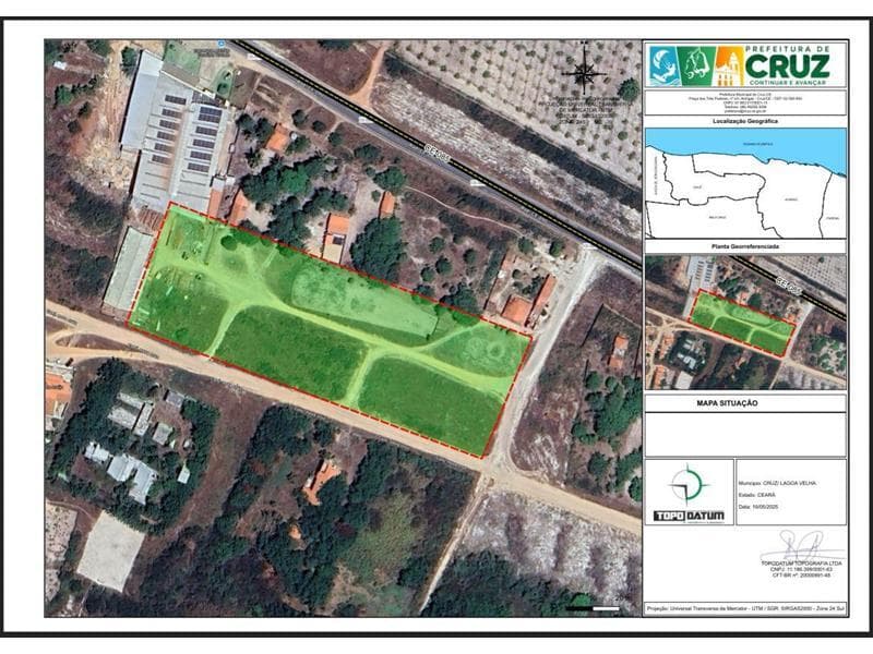 Terreno em leilão em Cruz - CE — LOTE 028 IMÓVEL NA CIDADE DE CRUZ COM UMA ÁREA TOTAL DE 13.373.79 m²