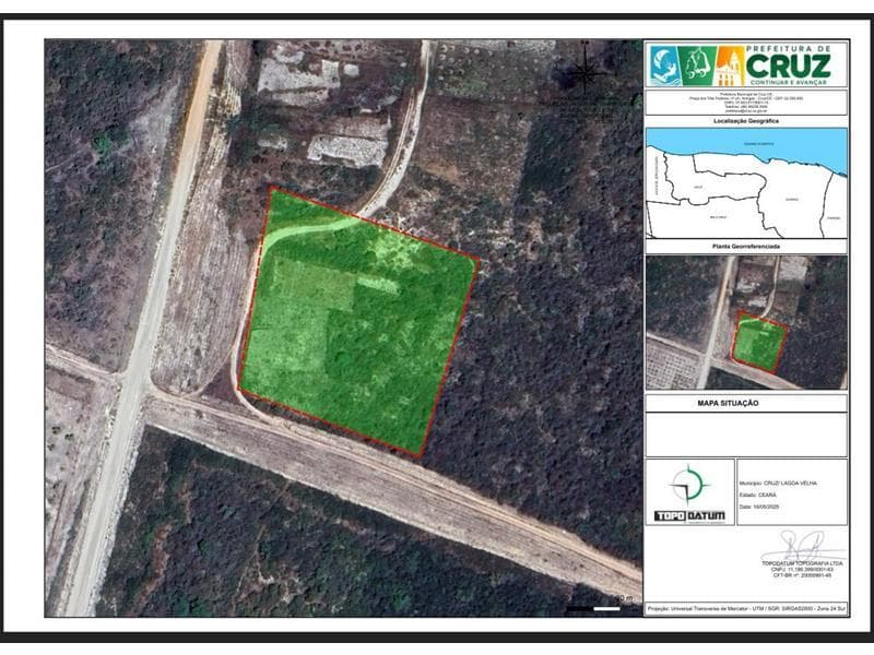 Terreno em leilão em Cruz - CE — LOTE 029 IMÓVEL NA CIDADE DE CRUZ COM ÁREA TOTAL DE 9.617,04 m²