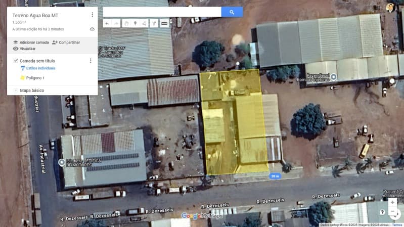 Foto 2 de 5: Terreno em leilão em Água Boa - MT — LOTE 001 UM LOTE DE TERRAS, situado na zona urbana na cidade de Água Boa/MT