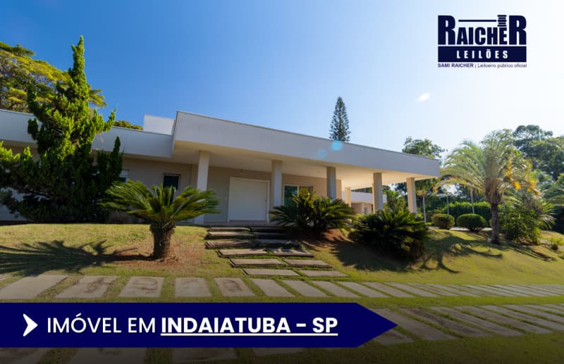 Foto 1 de 31: Casa em leilão em Indaiatuba - SP — LOTE 001 Casa de alto padrão, situado na Alameda das Cajaranas, Condomínio COLINAS DO MOSTEIRO DE IT