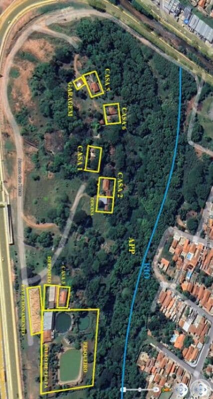 Foto 2 de 37: Area Rural em leilão em Bauru - SP — LOTE 001 Gleba de Terras - Chácara Madureira, área de 103.989m², edificações como residências, salão