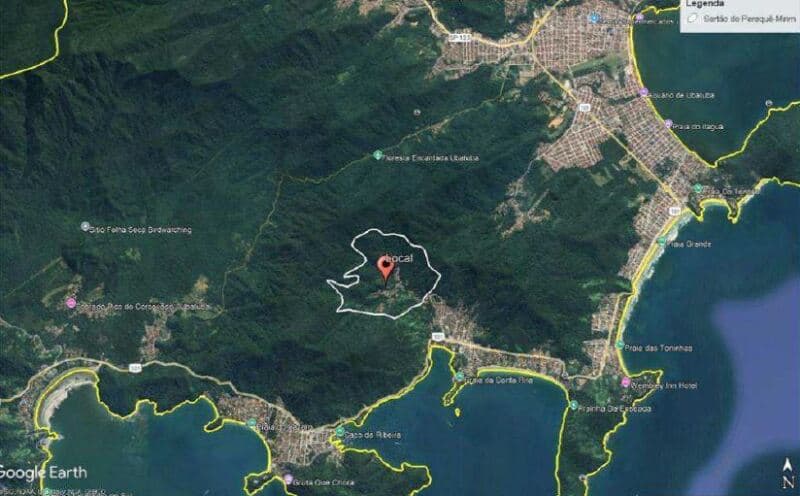 Foto 1 de 8: Area Rural em leilão em Ubatuba - SP, bairro Perequê Mirim — LOTE 002 Parte Ideal 2,31561% da Gleba de Terras, Sertão do Perequê-Mirim, área de 52.699,12m², Ubat