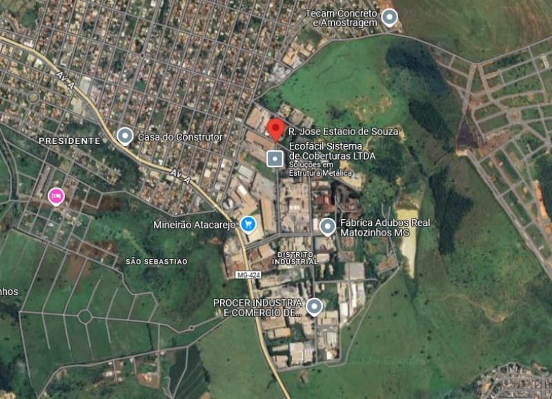 Comercial em leilão em Matozinhos - MG — LOTE 001 ÁREA DE 15.787,20 M2 LOCALIZADA NO DISTRITO INDUSTRIAL PREFEITO ABDON MARTINS DRUMMOND, MAT