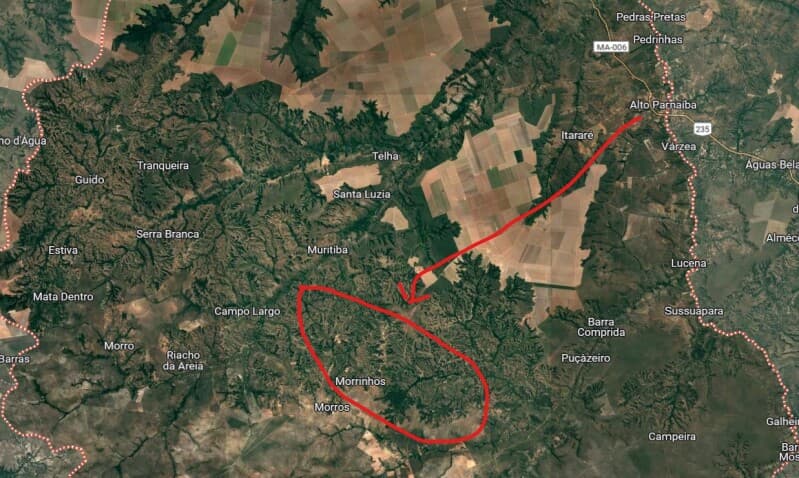 Foto 3 de 3: Area Rural em leilão em Alto Parnaíba - MA — LOTE 001 Uma área de terras com 137 hectares, localizada no Povoado Morrinhos, Alto Parnaíba/MA