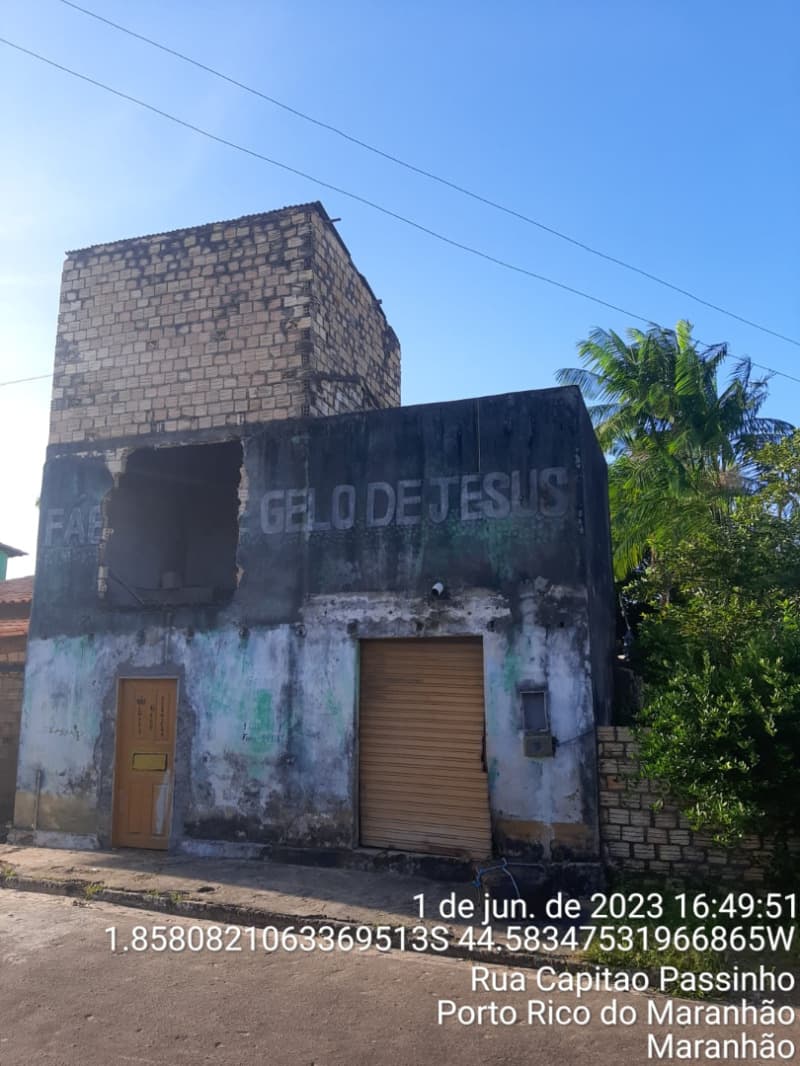 Foto 1 de 8: Terreno em leilão em Porto Rico Do Maranhão - MA — LOTE 001 Um terreno localizado na Travessa Capitão Passinho, n° 12, Centro, Porto Rico do Maranhão/M