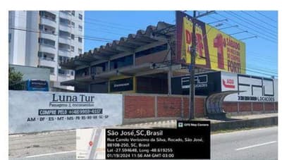 Foto 1 de 12: Terreno em leilão em São José - SC — IMÓVEL COM ÁREA DE TERRENO DE 3.770M2 E ÁREA CONSTRUÍDA DE 1.007M2, BR-101 (SUL), SÃO JOSÉ/SC - Massa Falida de Pluma Conforto e Turismo