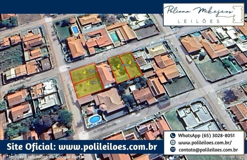 Foto 2 de 4: Terreno em leilão em Mirassol D'oeste - MT — Lote de terreno urbano, N. 6, Q. M, Jardim das Flores, Mirassol D'Oeste/MT, A.T. 360,18m², sem edificações na data da avaliação