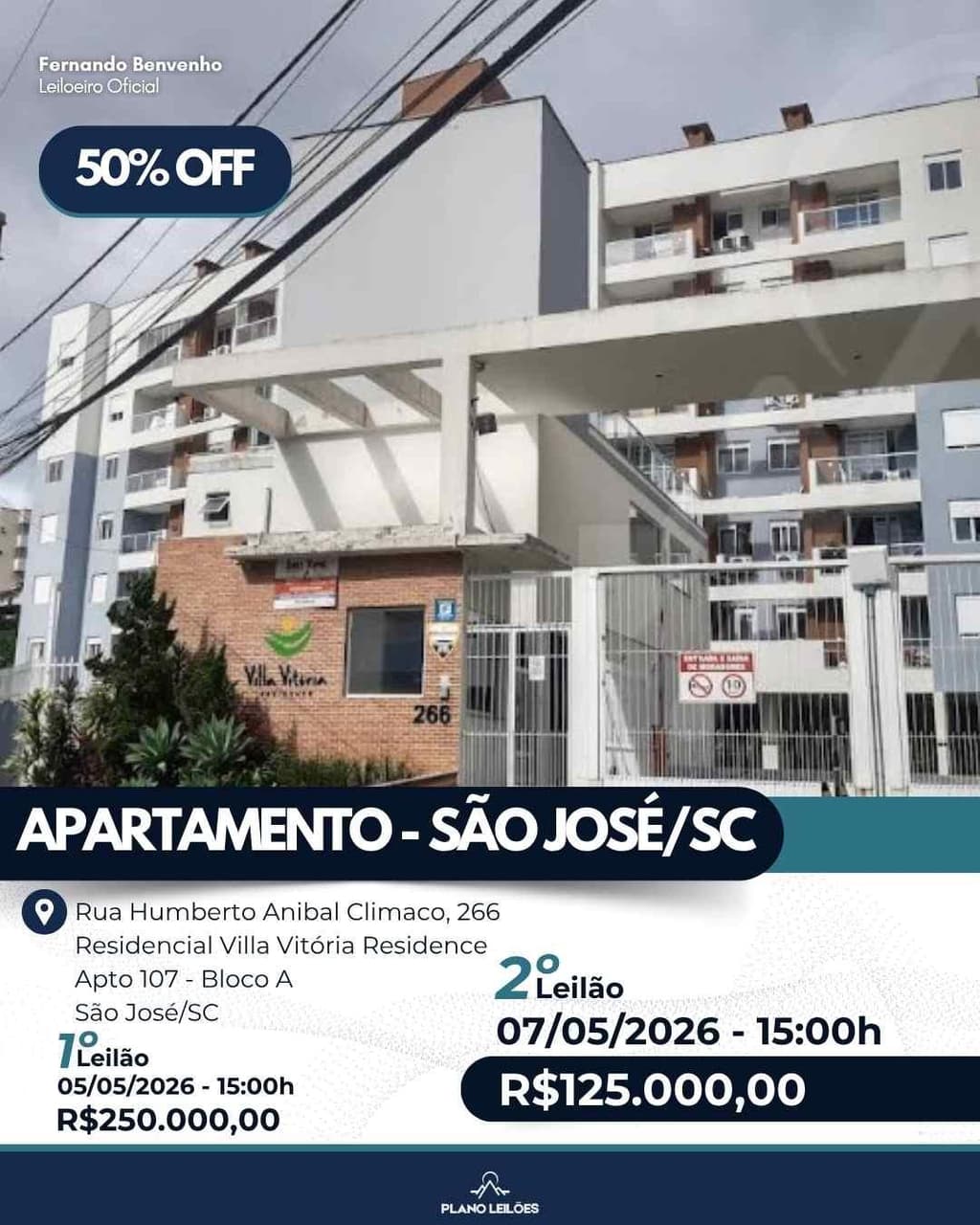 Foto 1 de 2: Apartamento em leilão em São José - SC, bairro Centro Histórico — Apartamento 107 - São José