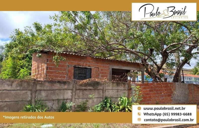 Imóvel em leilão em Cuiabá - MT, bairro Recanto dos Pássaros — Imóvel Urbano, AT 591,69m², de Esquina, com Pequena Edificação em Alvenaria Não Finalizada e Não Averbada na Matrícula, em Cuiabá/MT
