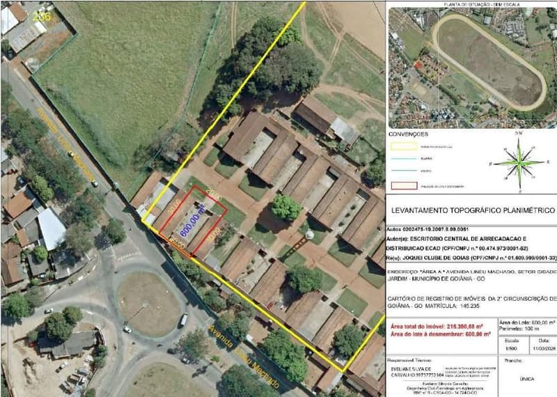 Terreno em leilão em Goiânia - GO, bairro Setor Cidade Jardim — Fração Terreno JÓQUEI CLUBE DE GOIÁS - 600m2