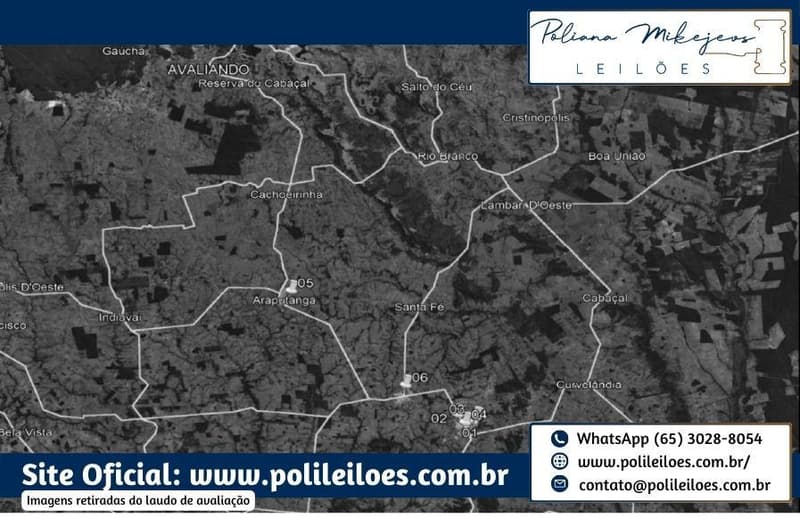 Foto 21 de 25: Terreno em leilão em Araputanga - MT — Imóvel residencial, Lote 05, na quadra 13, AT 375,0², localizado na Av. Mato Grosso, em Araputanga/MT