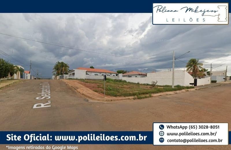 Foto 1 de 4: Terreno em leilão em Mirassol D'oeste - MT — Lote de terreno urbano, N. 9, Q. M, Jardim das Flores, Mirassol D'Oeste/MT, A.T. 359,46m², murado e sem edificações na data da avaliação