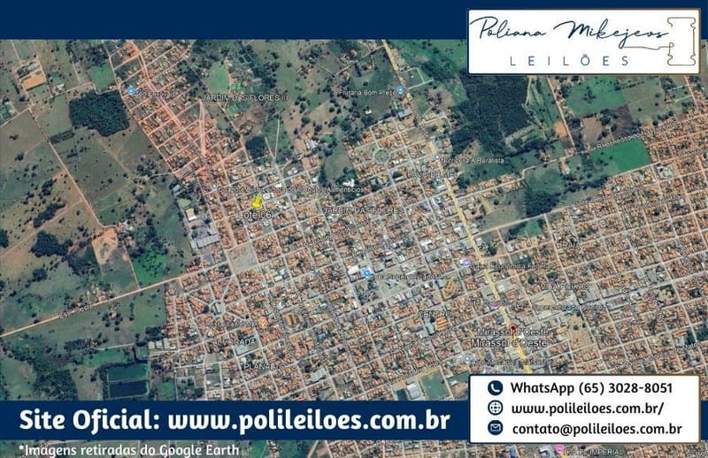 Foto 3 de 4: Terreno em leilão em Mirassol D'oeste - MT — Lote de terreno urbano, N. 6, Q. M, Jardim das Flores, Mirassol D'Oeste/MT, A.T. 360,18m², sem edificações na data da avaliação