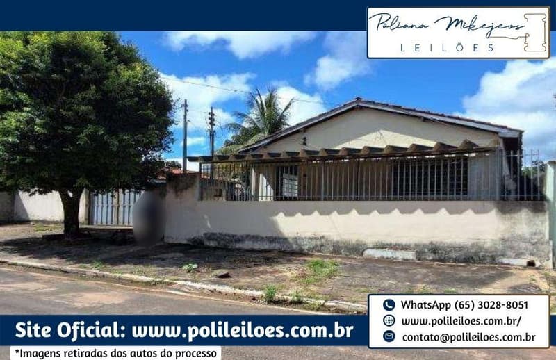 Foto 1 de 10: Terreno em leilão em Alto Garças - MT — Imóvel Residencial, AT 420m², com 02 edificações averbadas na matrícula de 18m² e 29,35m² cada uma, em Alto Garças/MT