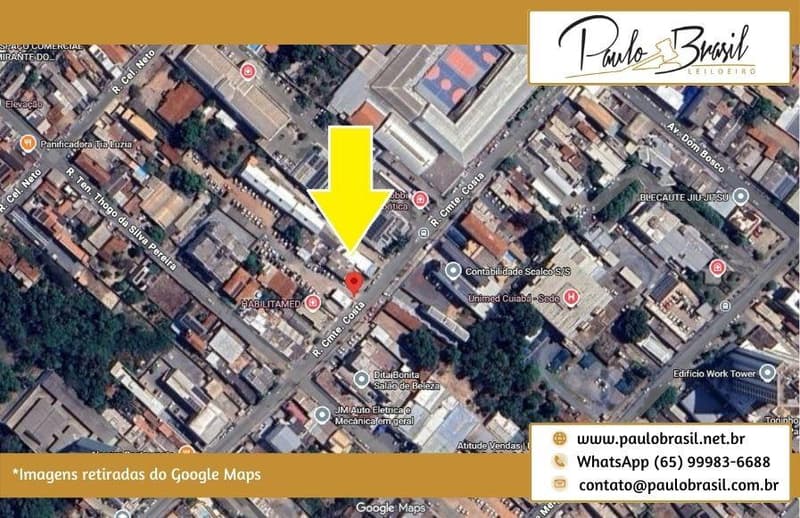 Foto 3 de 8: Casa em leilão em Cuiabá - MT, bairro Centro Sul — Casa Térrea, AT 579,42m², Atualmente Utilizada como Estacionamento, no bairro Centro Sul em Cuiabá/MT