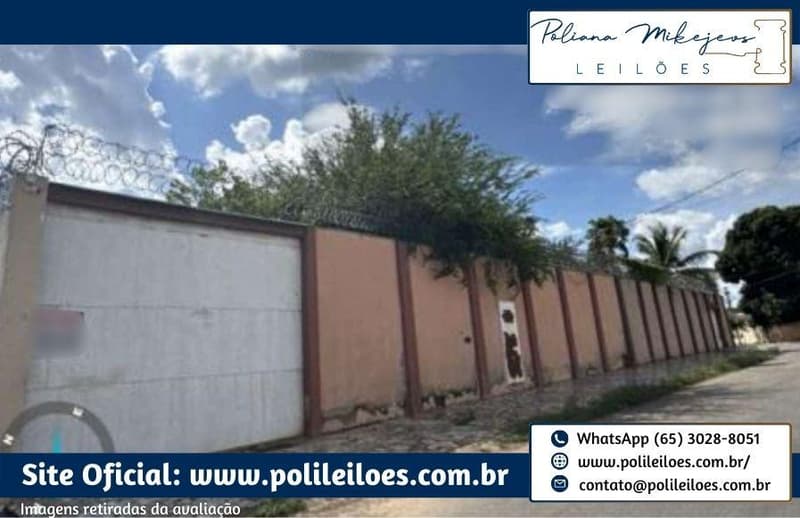 Foto 1 de 6: Imóvel em leilão em Várzea Grande - MT — Lote Urbano, AT 661,63m², edificação residencial não averbada na matrícula, AC 109,27m², em Ponte Nova, Várzea Grande/MT