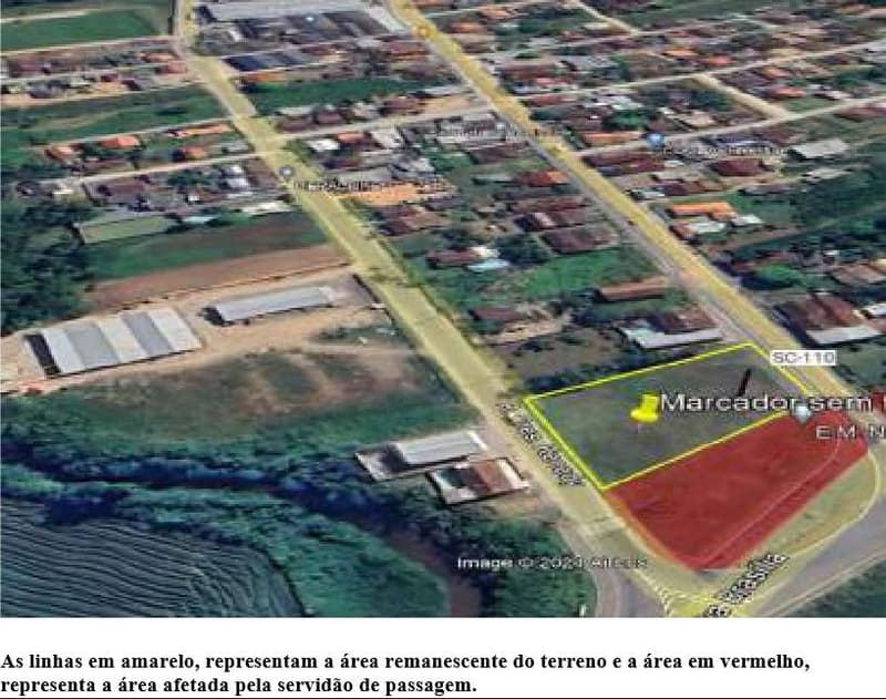 Foto 2 de 5: Terreno em leilão em Rodeio - SC — Fração ideal de 1.500,00m² do terreno urbano de matrícula n° 10.317 do CRI de Ascurra/SC, sem benfeitorias, situado em Rodeio/SC