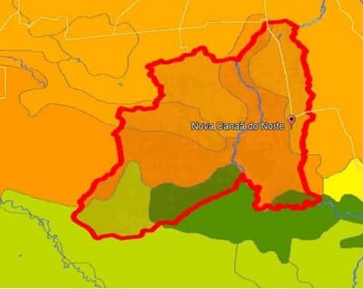 Area Rural em leilão em Nova Canaã Do Norte - MT — Imóvel rural com área de 2.338,00 hectares, de localização incerta, situado Município de Nova Canaã do Norte-MT
