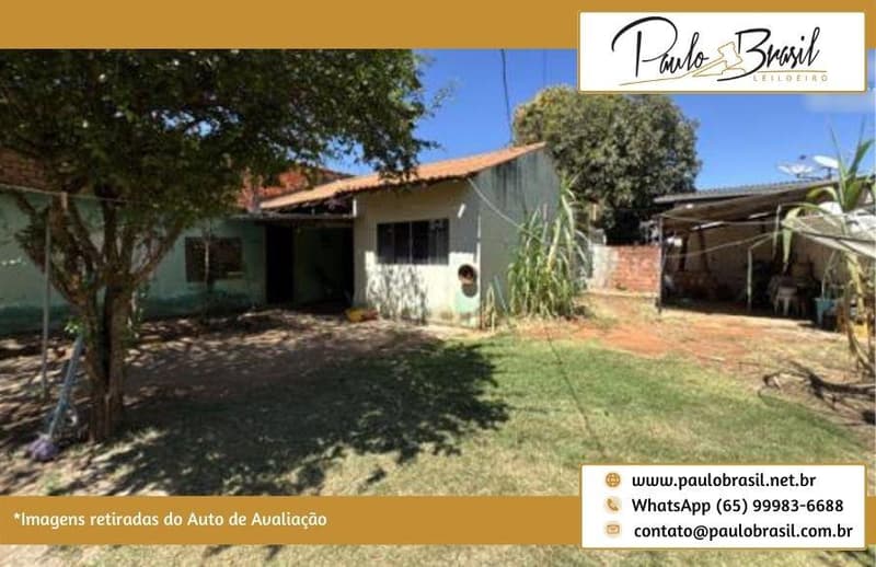 Terreno em leilão em Sapezal - MT — Terreno urbano, AT 270m², com Edificação Residencial não averbadas na matrícula, AC 163m², no Loteamento Cidezal II, Sapezal/MT