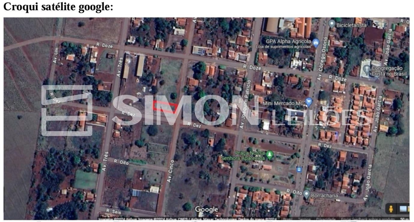 Foto 6 de 6: Terreno em leilão em Iturama - MG, bairro Alexandrita — a) Lote urbano nº 12, da quadra 24, com área de 525,00 m², situado na Avenida Cinco, Distrito de Alexandrita, Iturama/MG, frente para a Avenida Cinco, inscrição cadastral nº 2020180107001, com limites